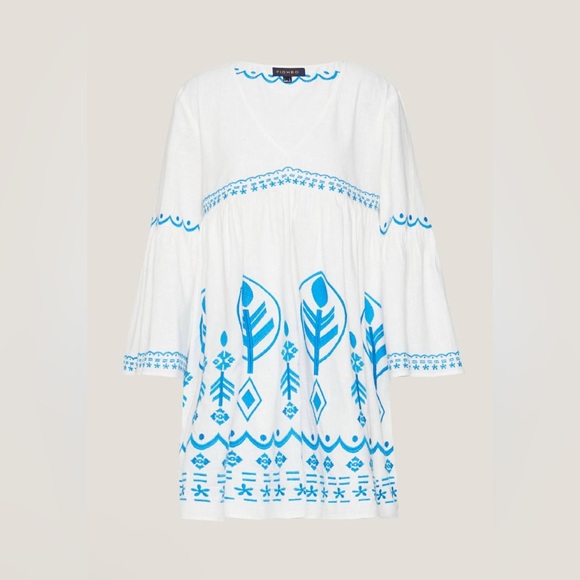 Piombo 100% Cotton Embroidered Mini Dress 🌊 - Picture 2 of 8